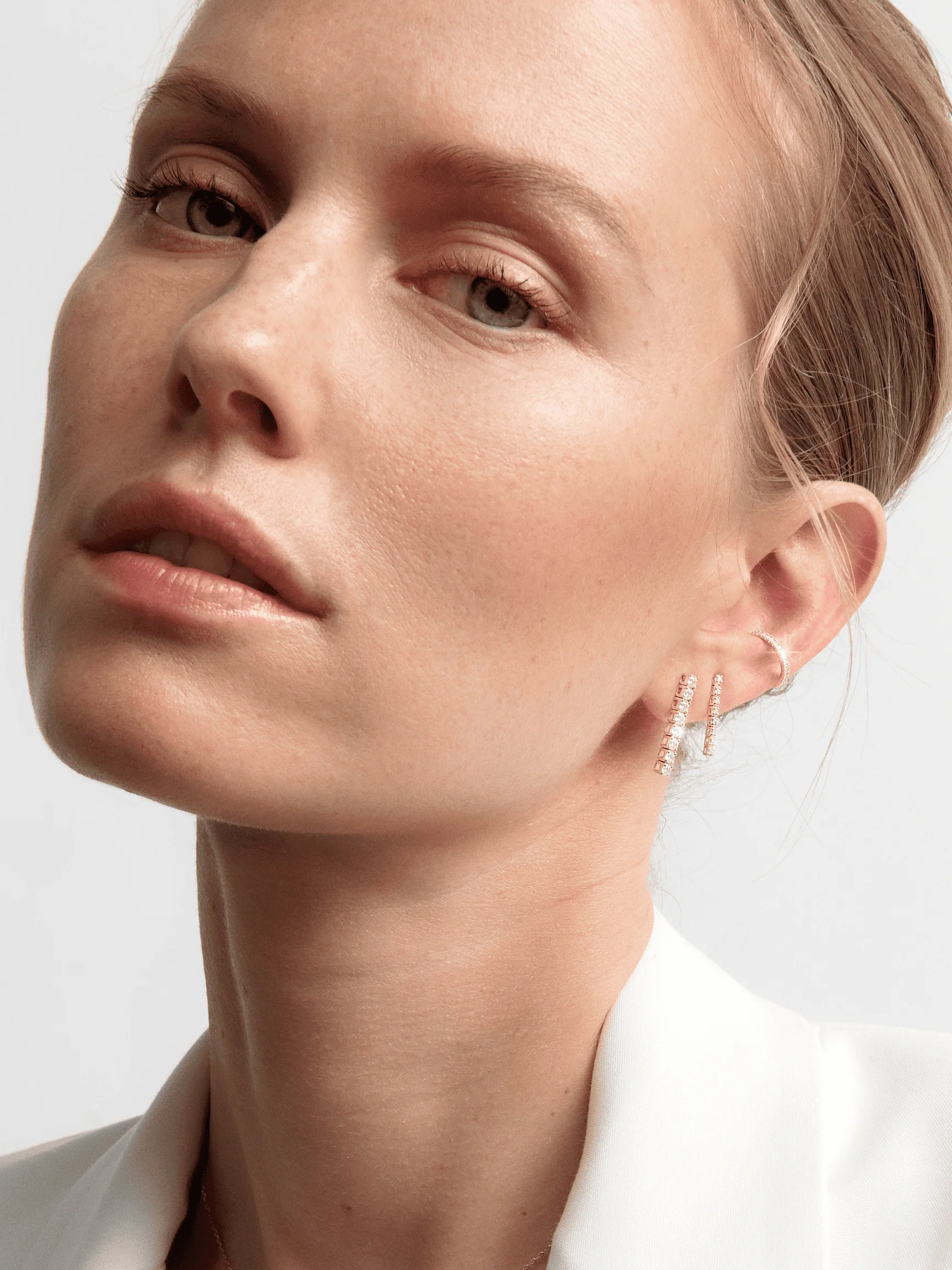 Petite Lab Grown Diamond Tennis Earrings - Image 28