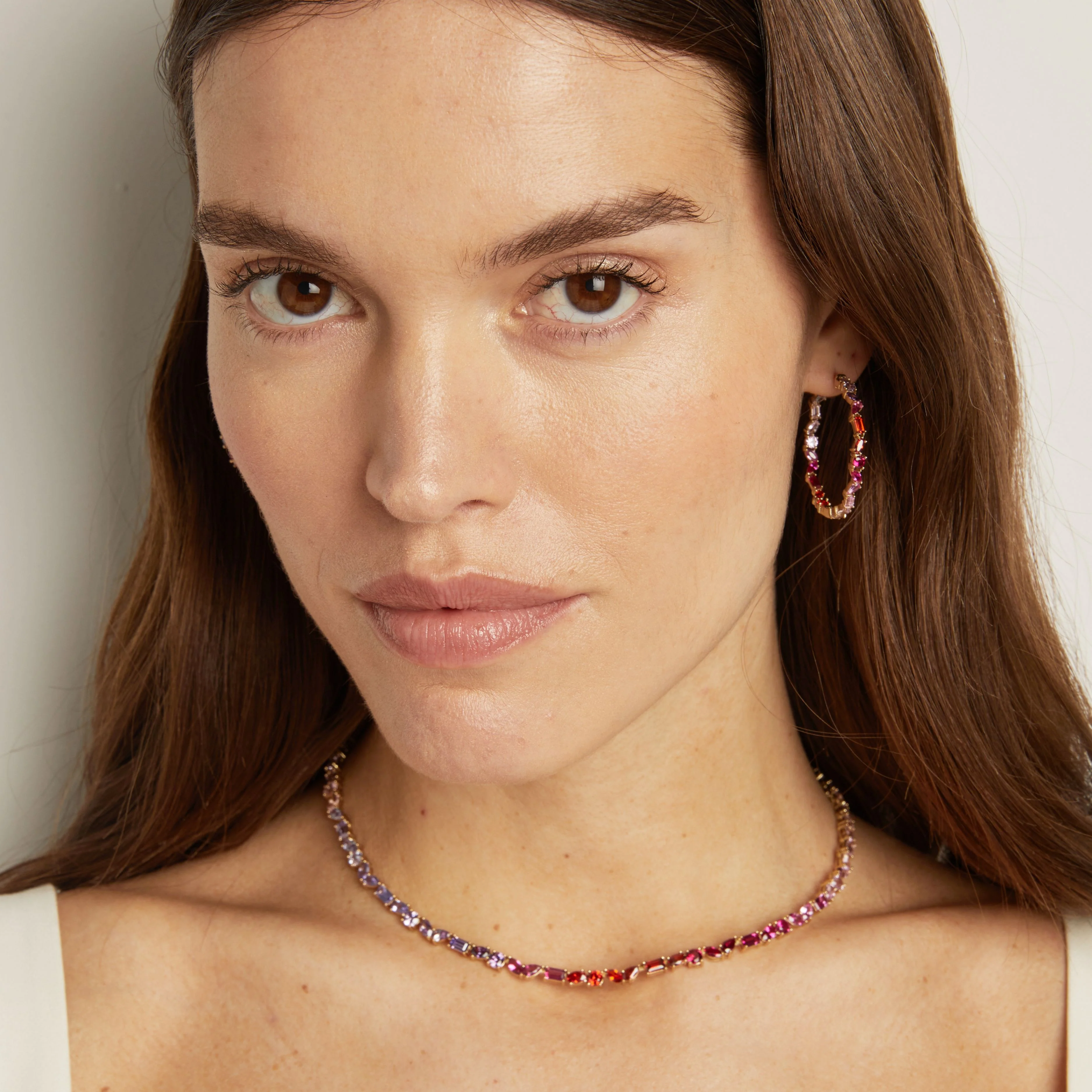 Pink Ombré Mixed Shape Hoop Earrings - Image 6