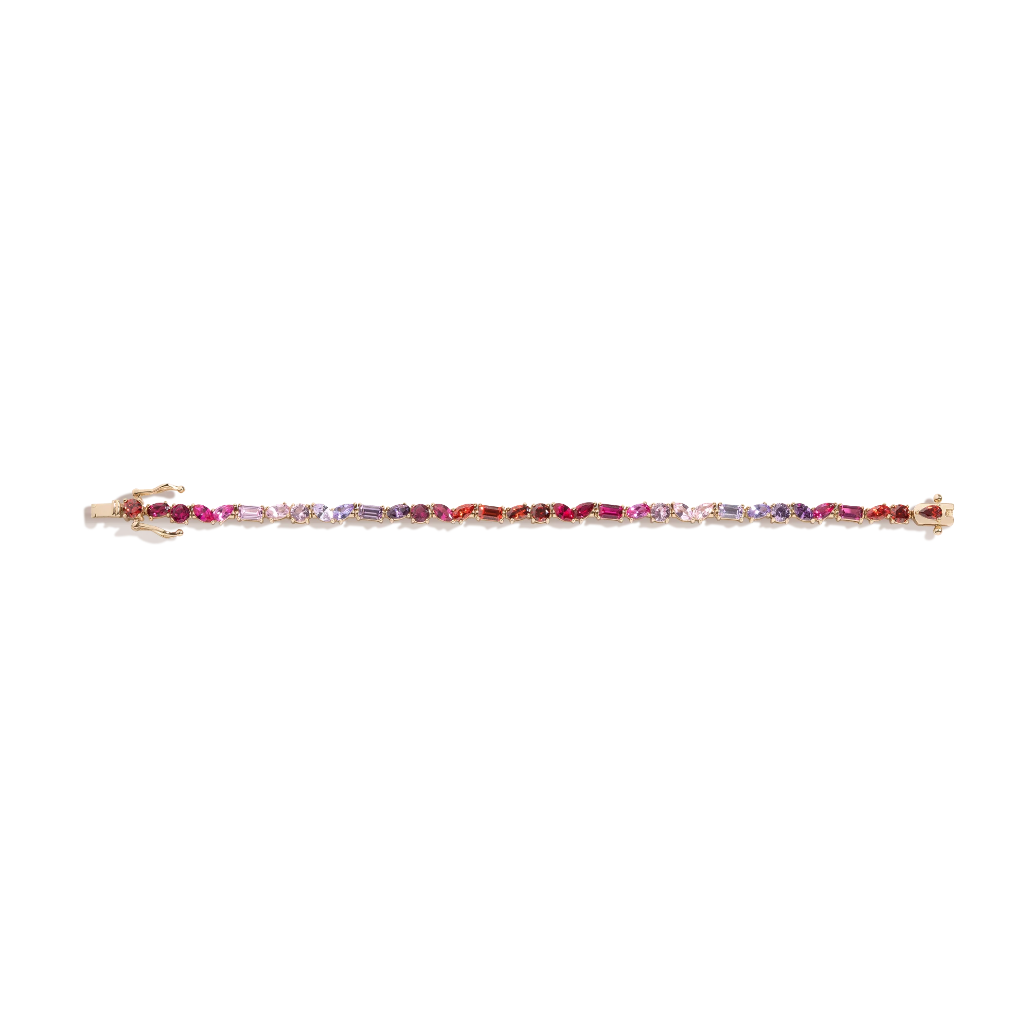 Pink Ombré Mixed Shape Tennis Bracelet - Image 2