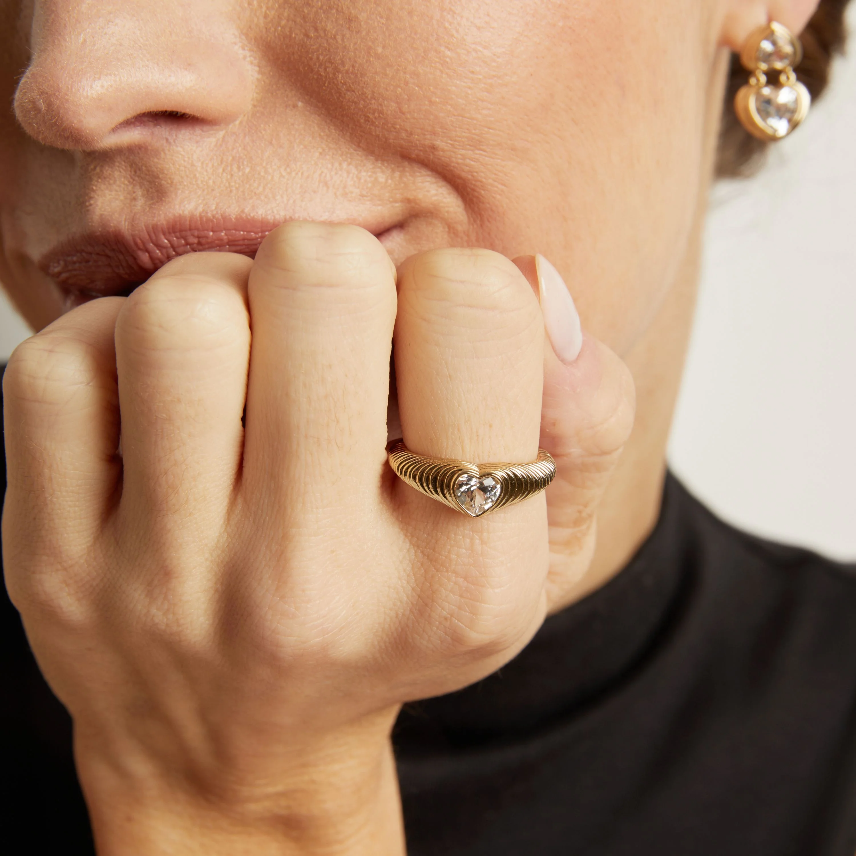 Radiant Heart Art Deco Ring - Image 3