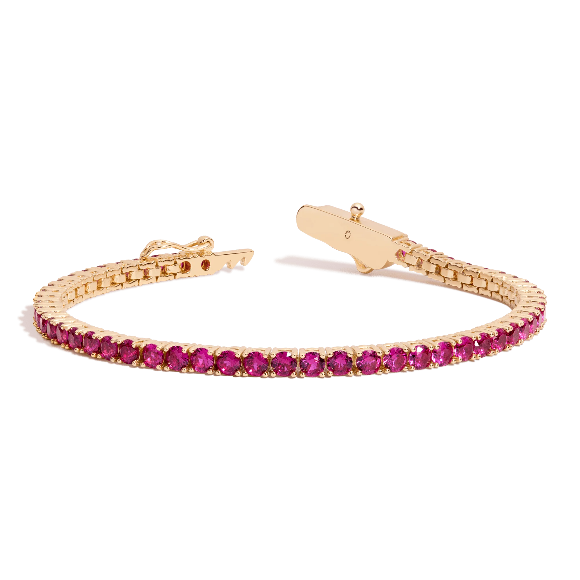 Lab Grown Red Ruby Tennis Bracelet - Image 2
