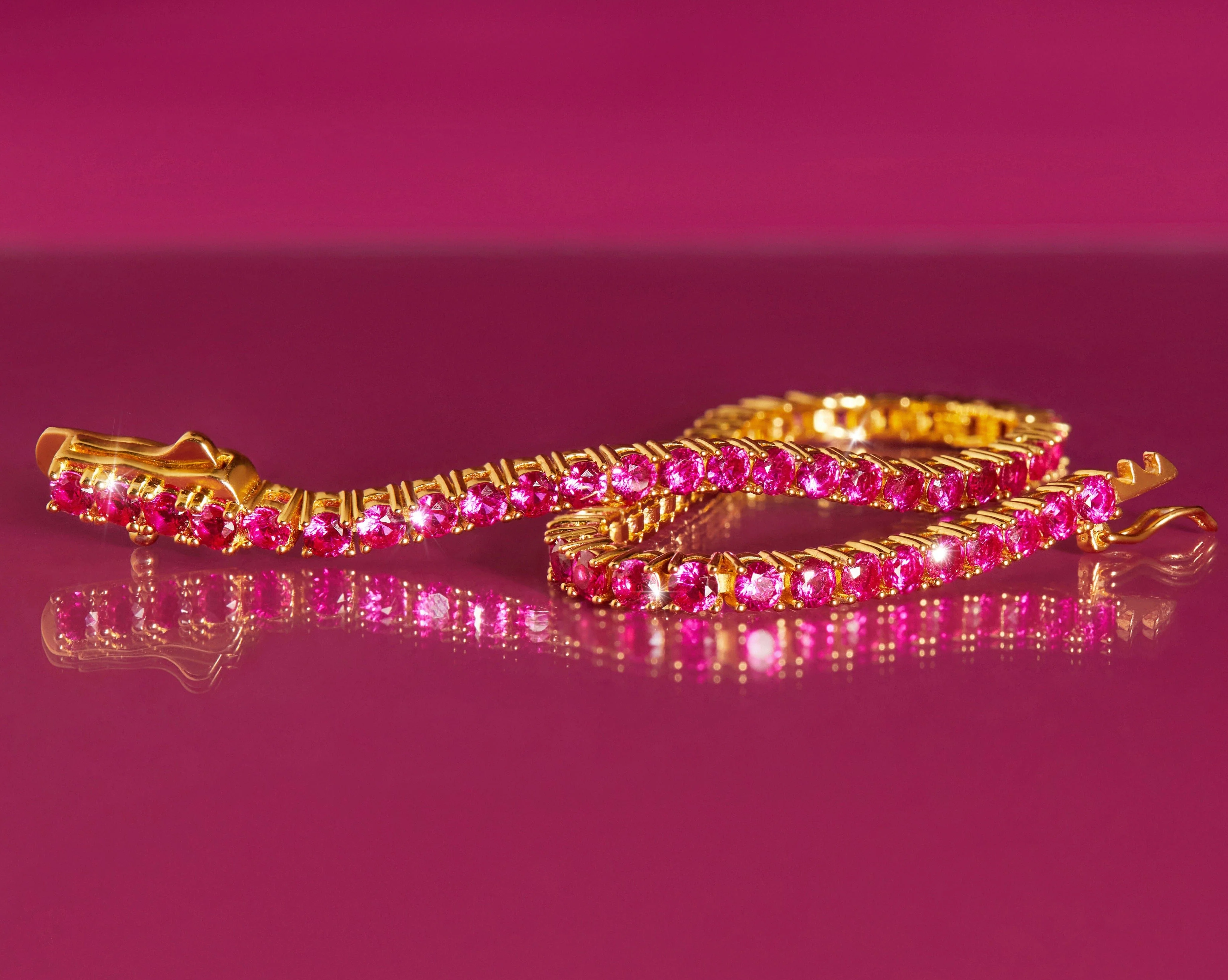 Lab Grown Red Ruby Tennis Bracelet - Image 4