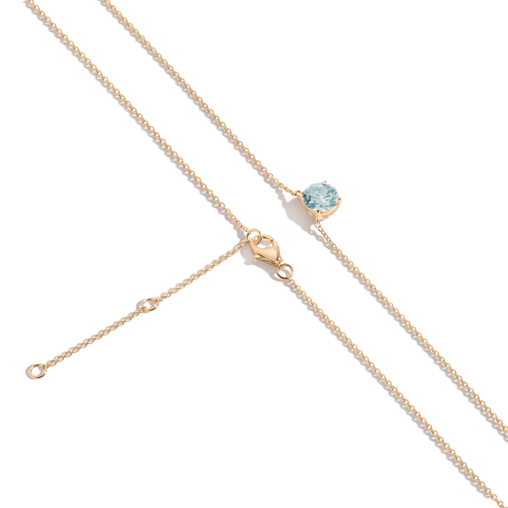 Round Gemstone Solitaire Necklace - Image 14