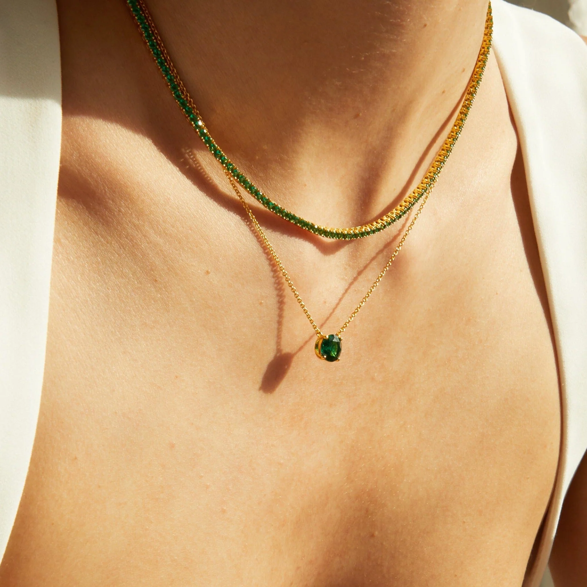 Round Gemstone Solitaire Necklace - Image 19