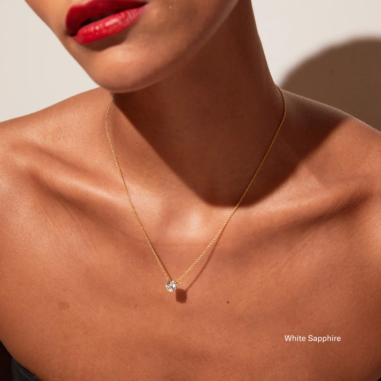 Round Gemstone Solitaire Necklace - Image 26