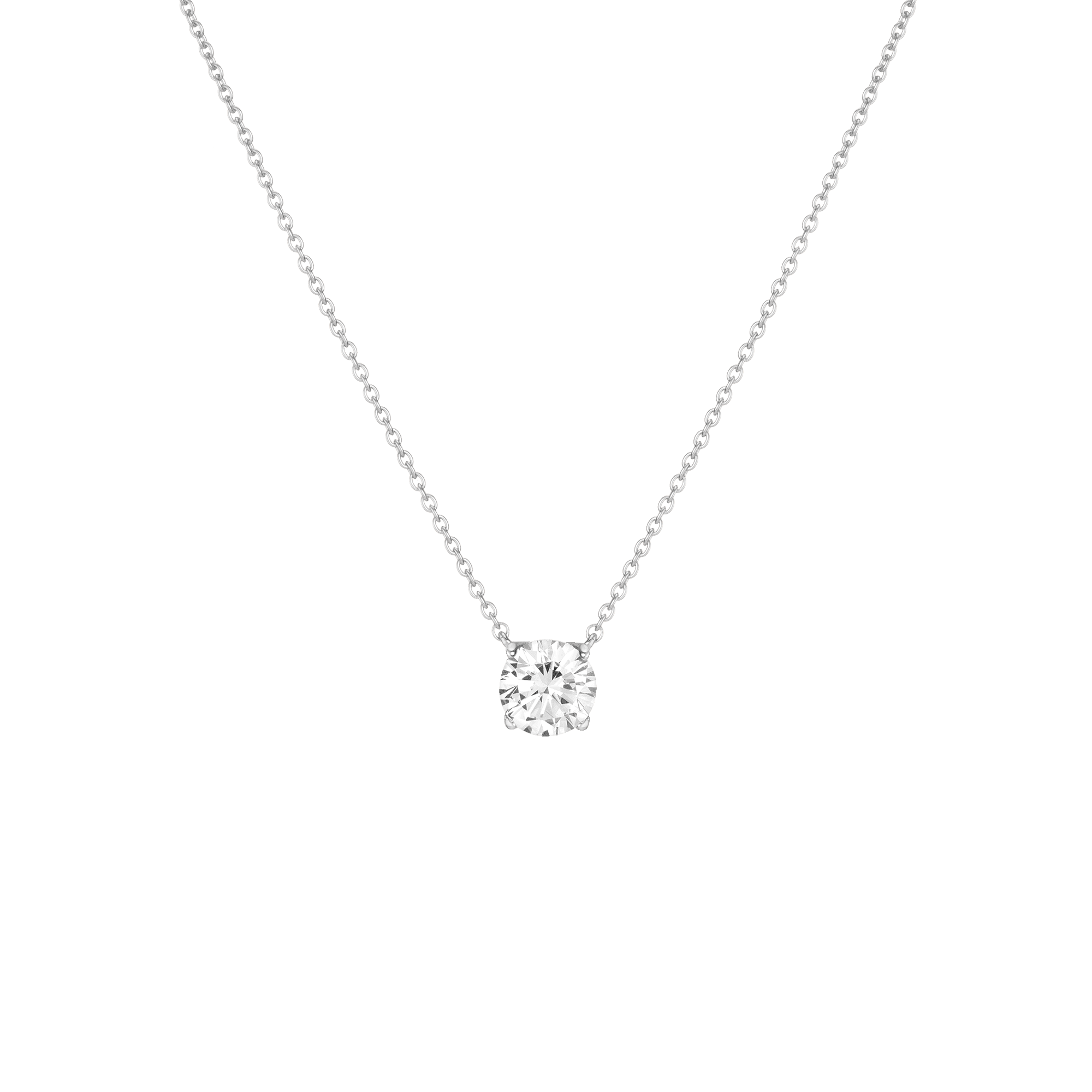 Round Gemstone Solitaire Necklace - Image 3