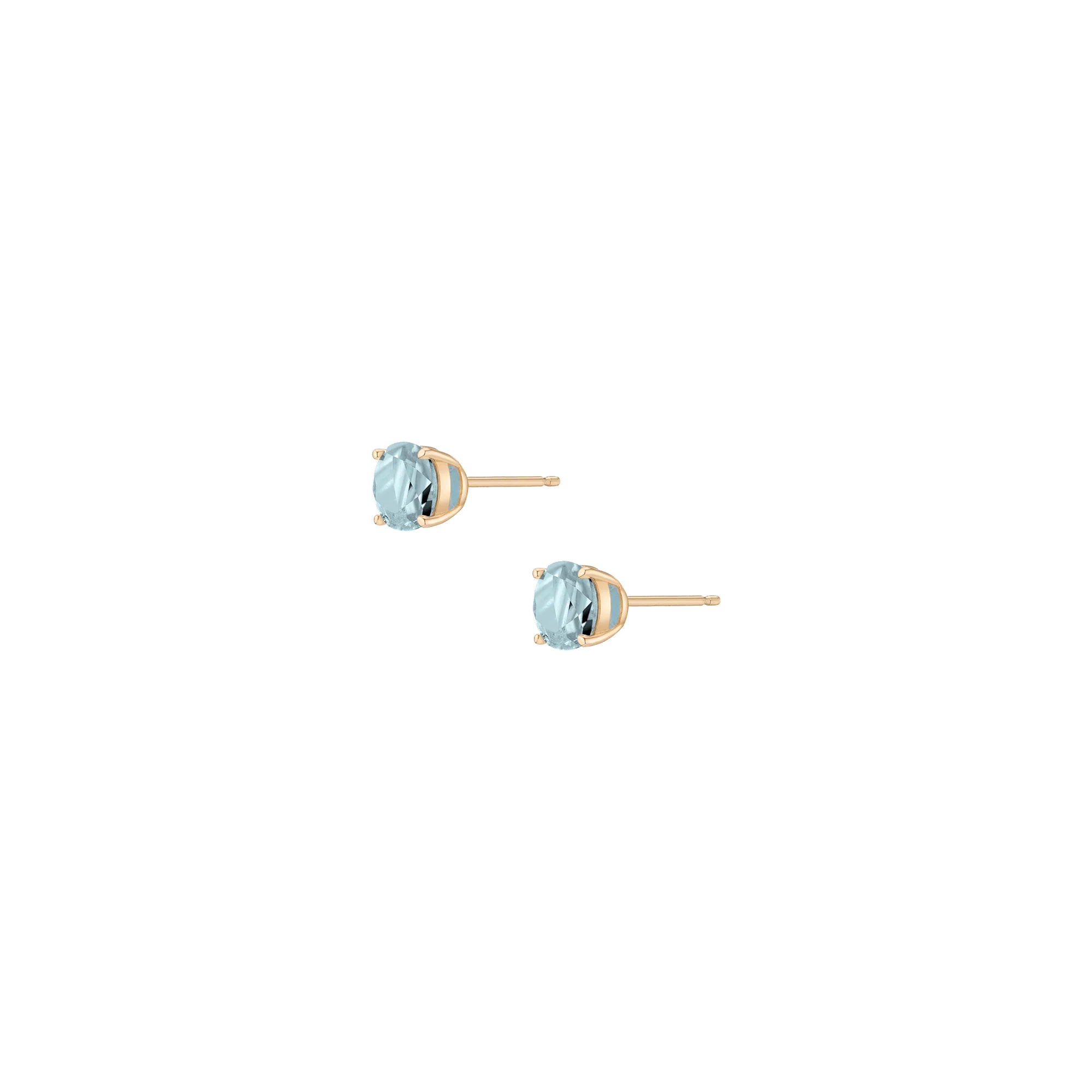 Round Gemstone Solitaire Stud Earrings - Image 11