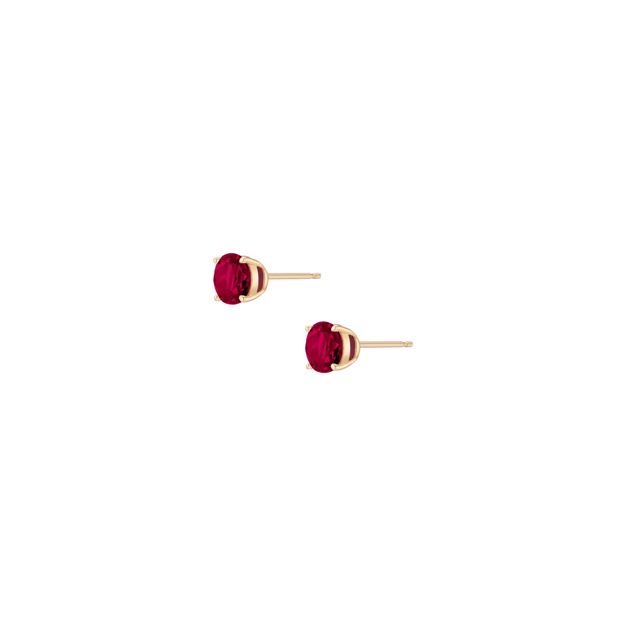 Round Gemstone Solitaire Stud Earrings - Image 5
