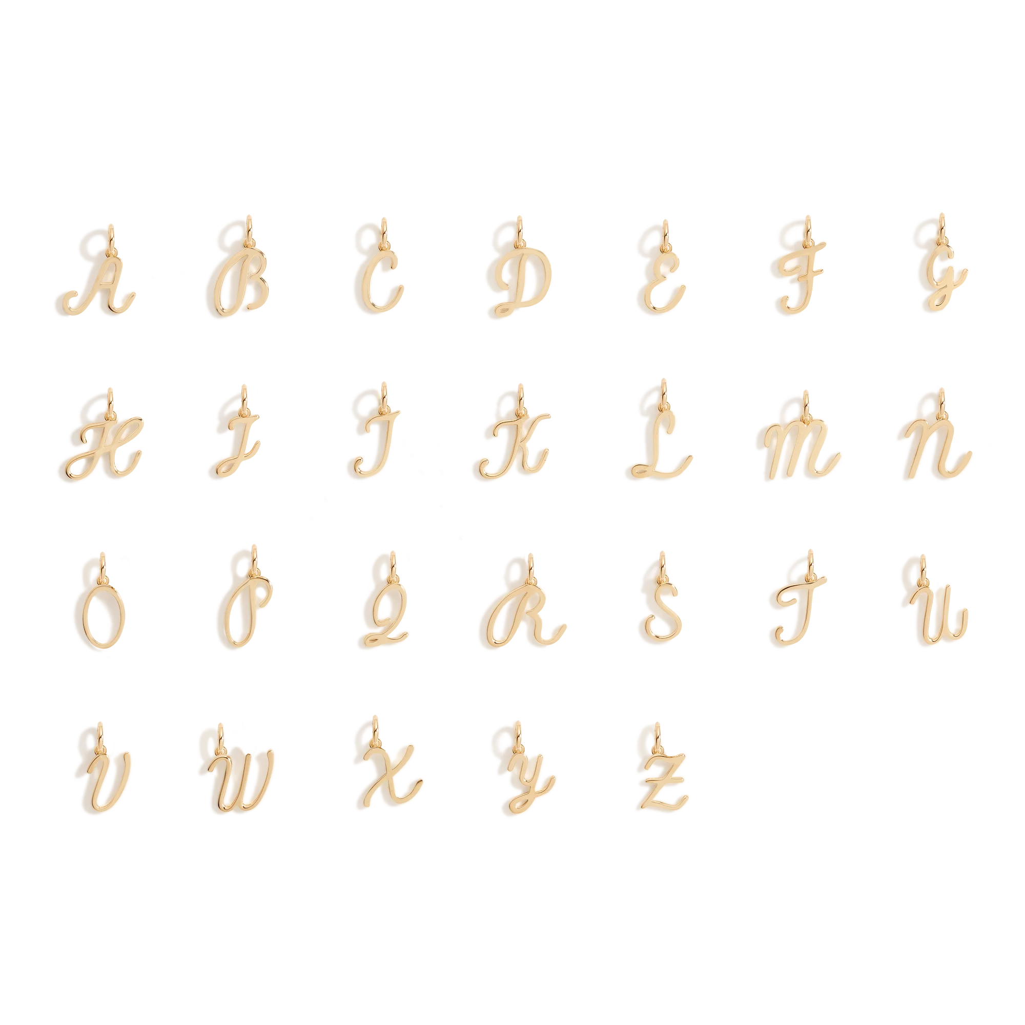 Script Gold Letter Pendant - Image 23