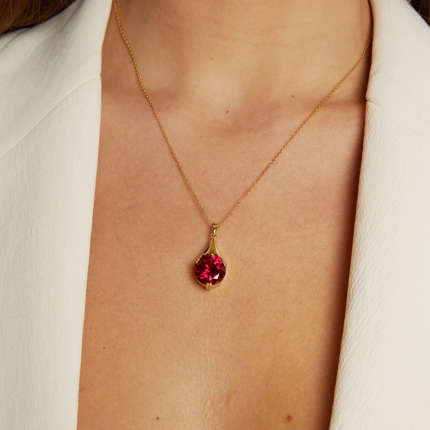 The Oma Lab Grown Red Ruby Necklace - Image 5