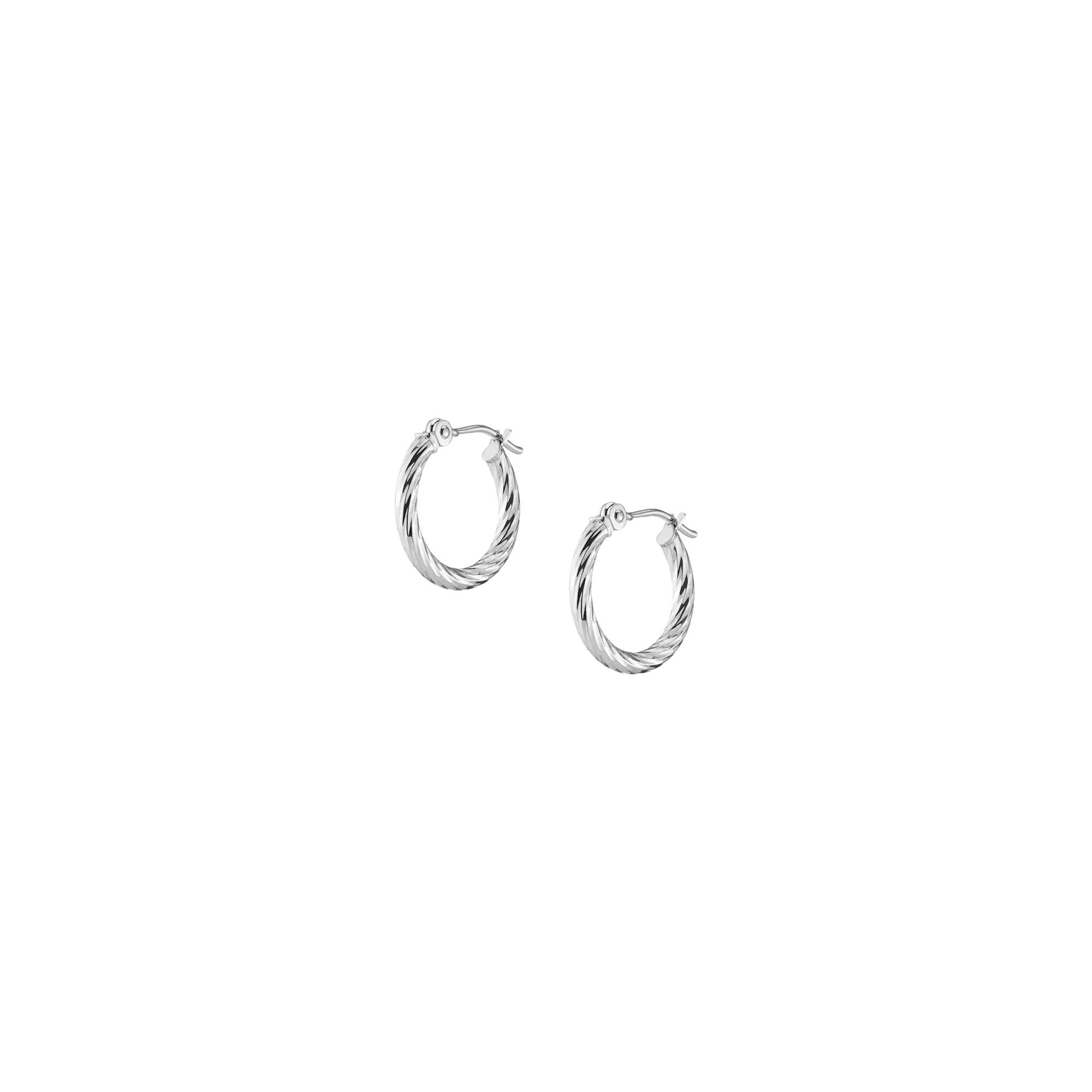 Thin Twisted Hoop Earrings - Image 3