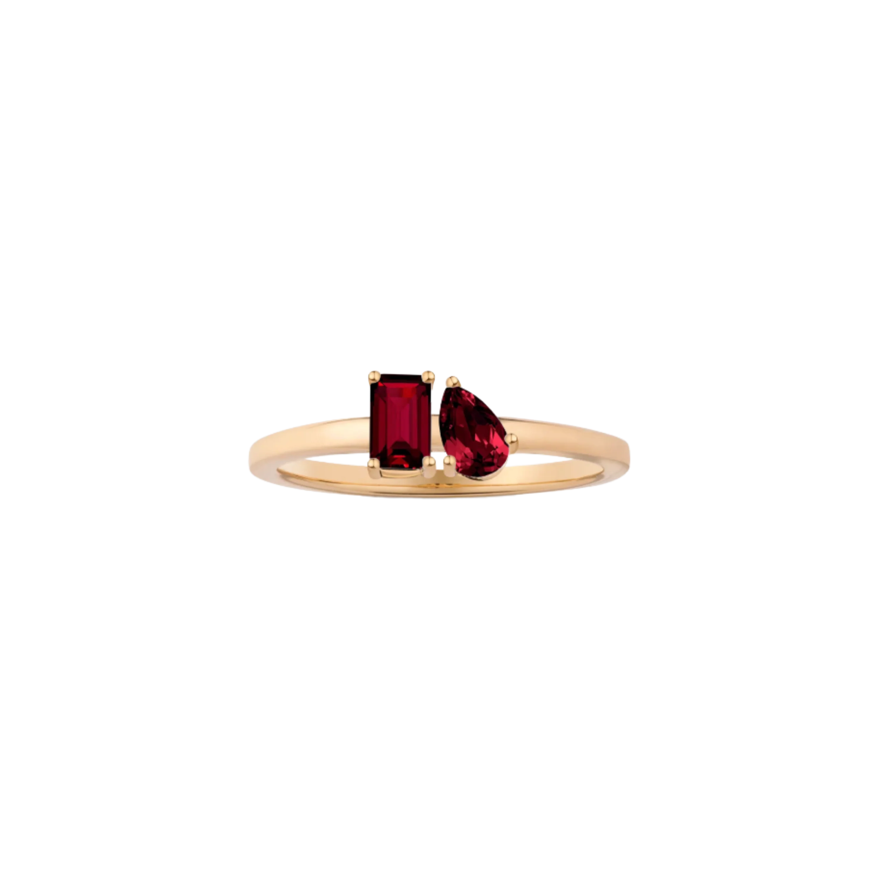Toi et Moi Gemstone Mini Classic Ring - Garnet & Garnet
