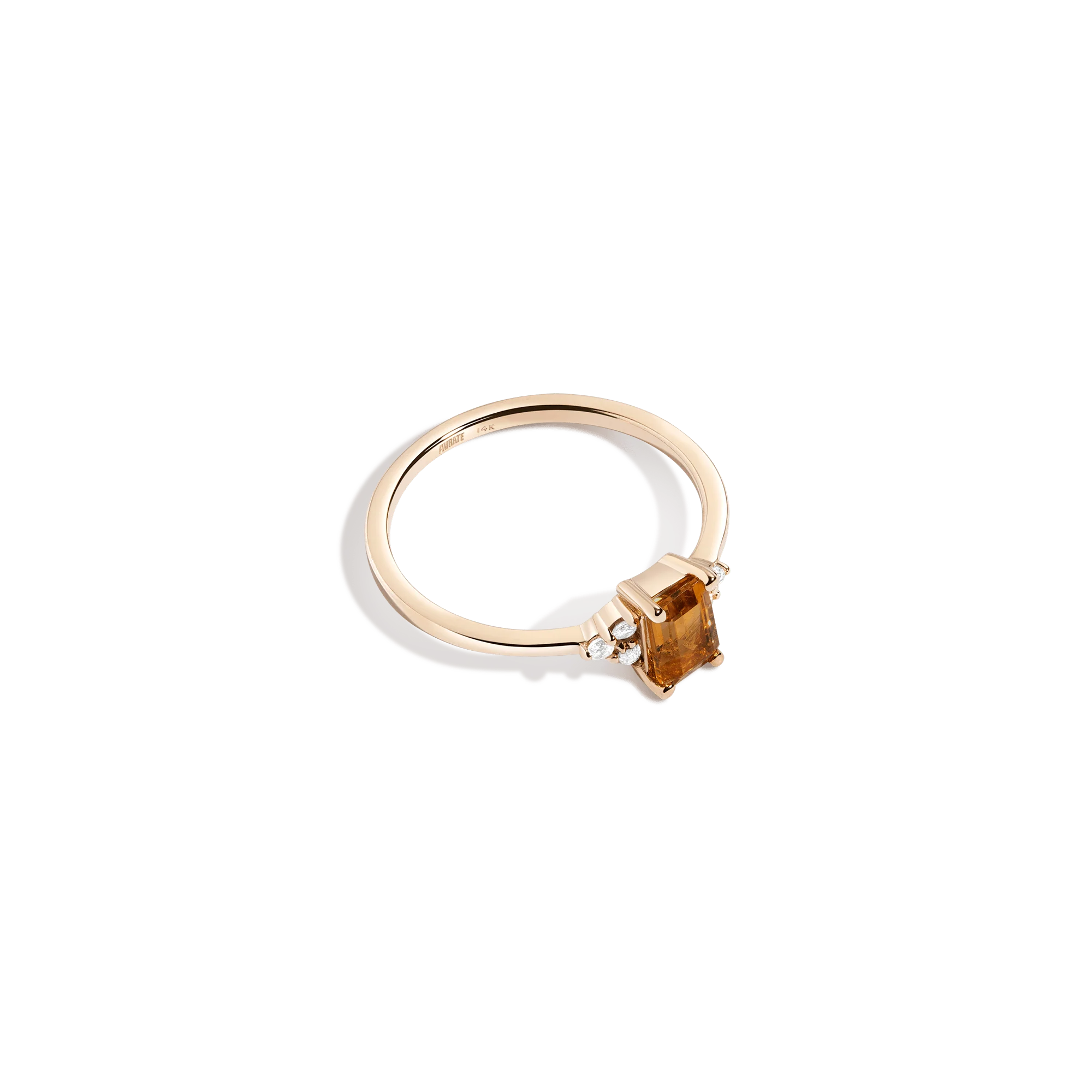 Vintage-Inspired Emerald Cut Ring - Citrine - Image 4