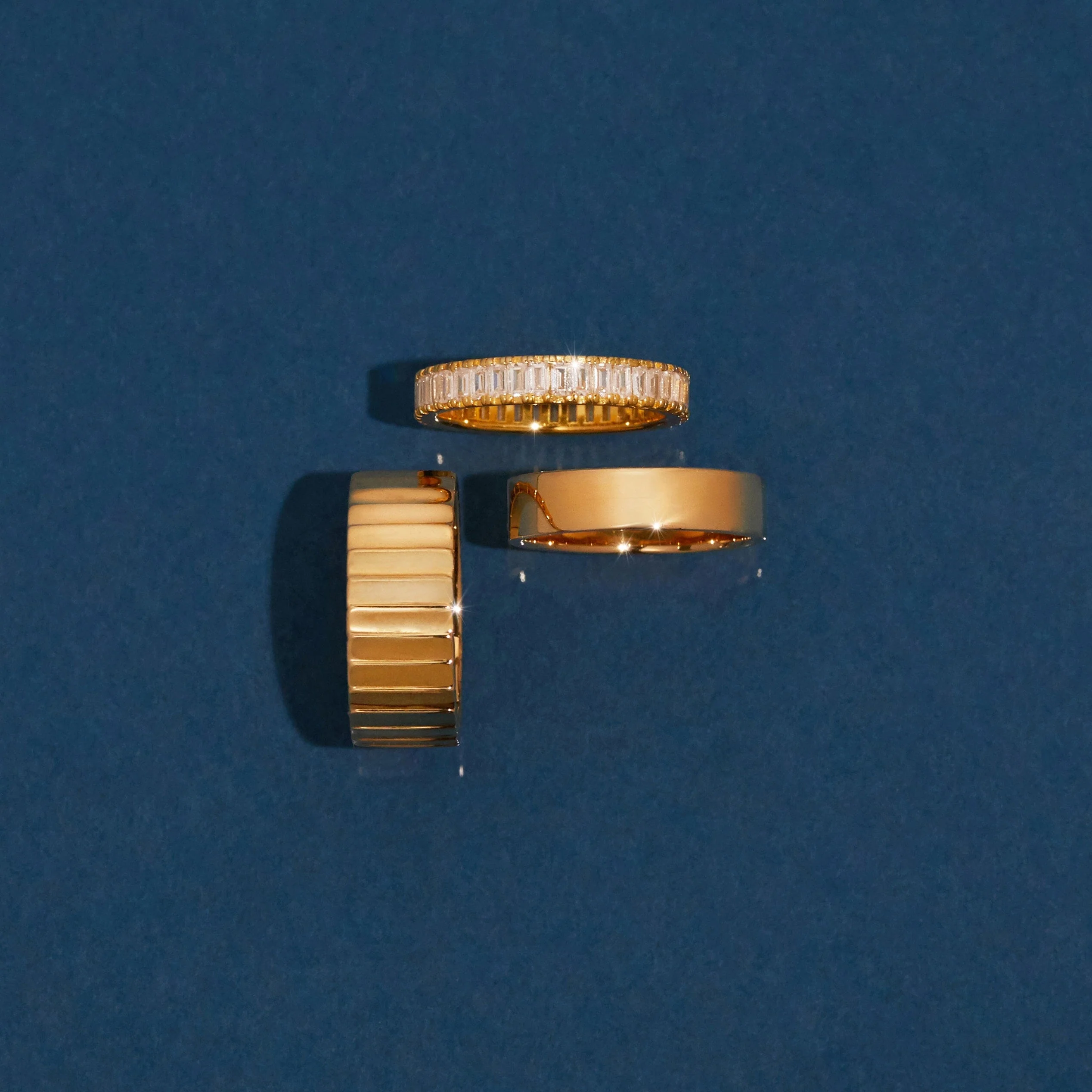 Lab Grown White Sapphire Baguette Eternity Ring - Image 7
