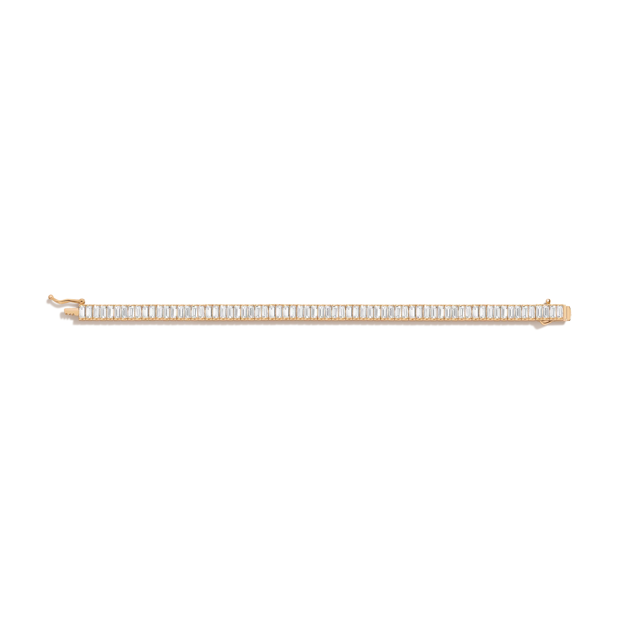 Lab Grown White Sapphire Baguette Tennis Bracelet - Image 11