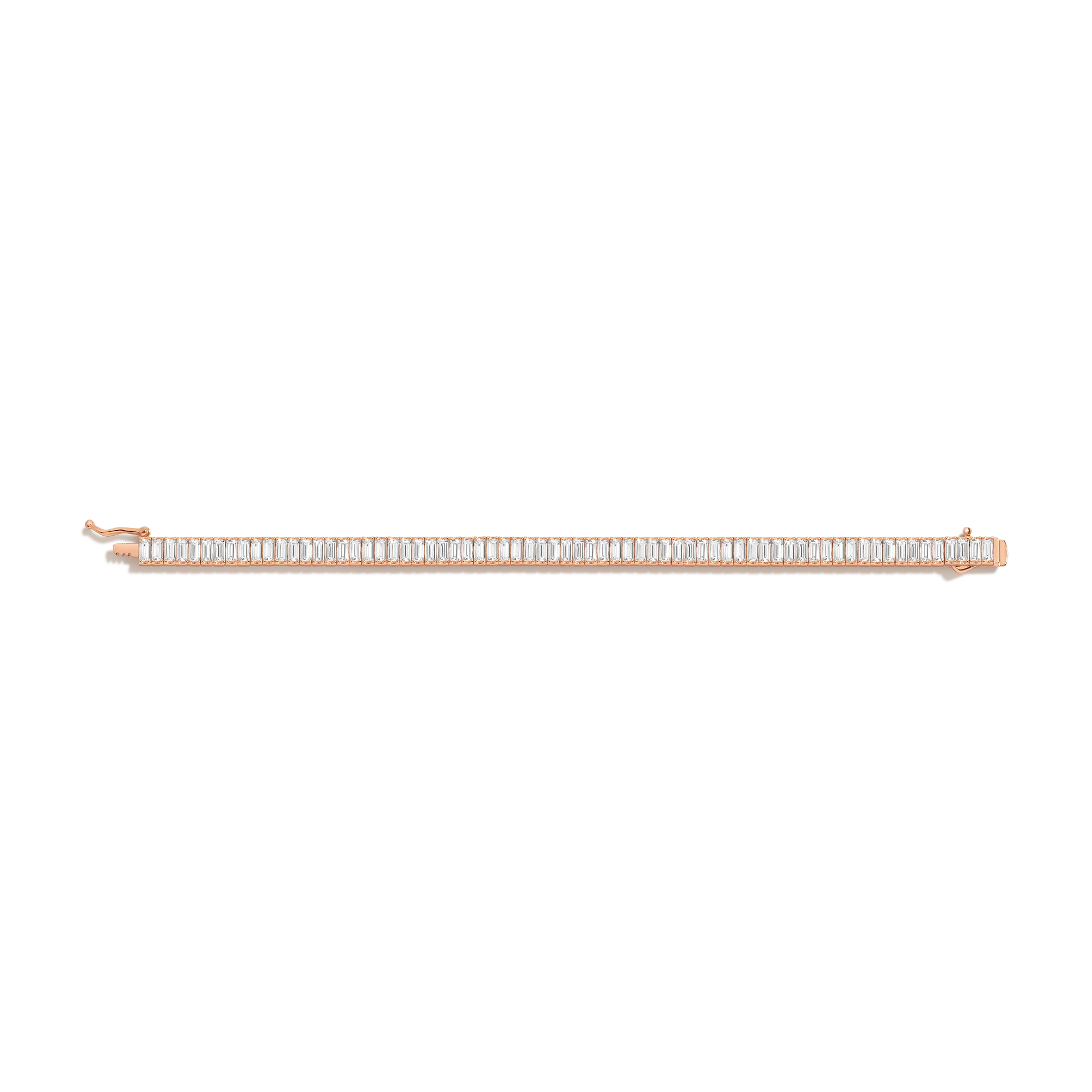 Lab Grown White Sapphire Baguette Tennis Bracelet - Image 12
