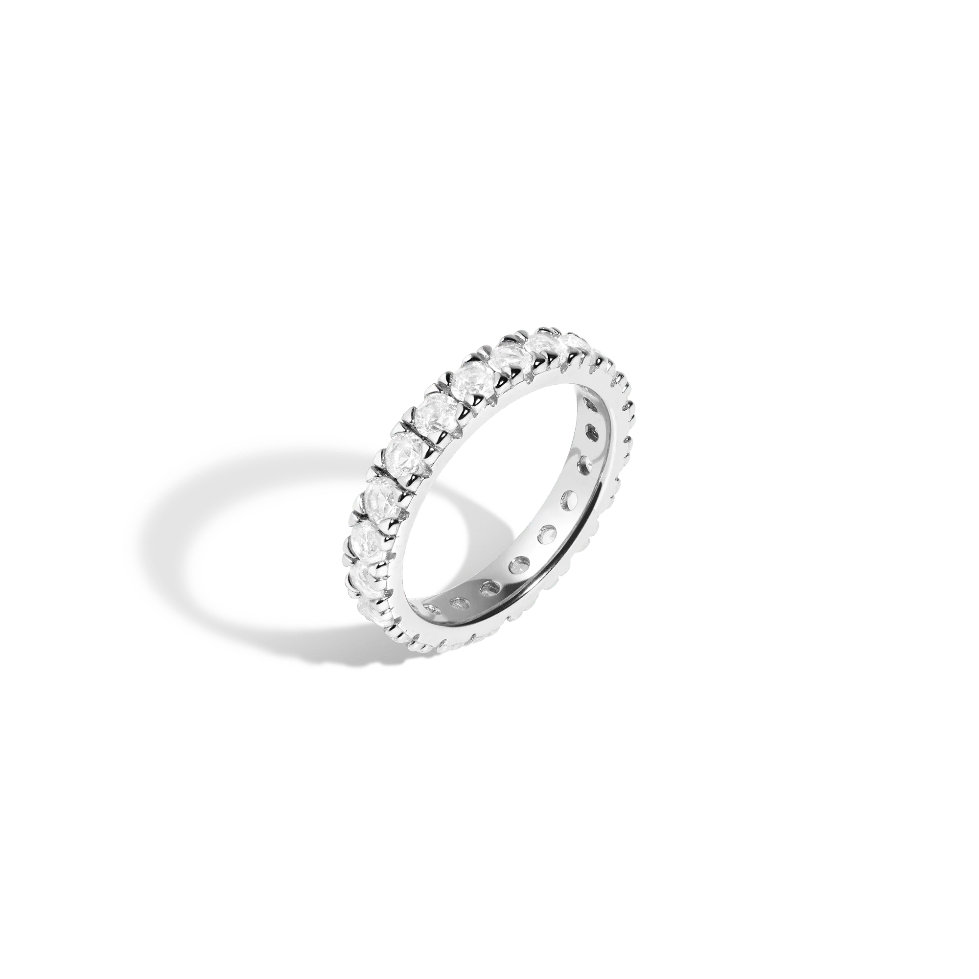 Lab Grown White Sapphire Eternity Ring - Image 12