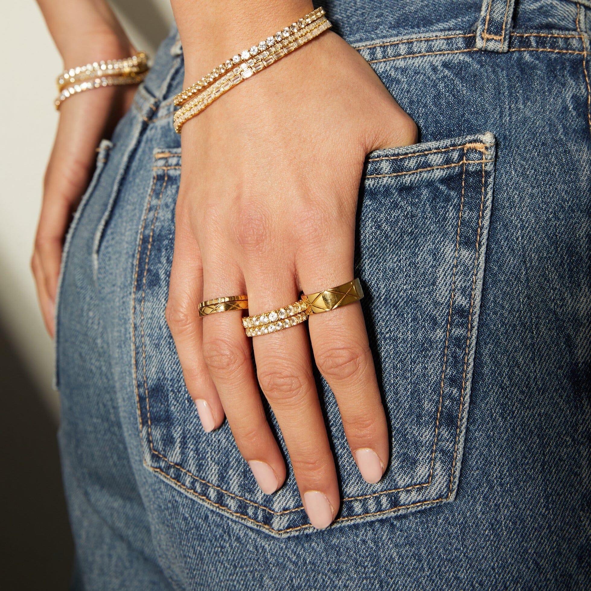 Lab Grown White Sapphire Eternity Ring - Image 14