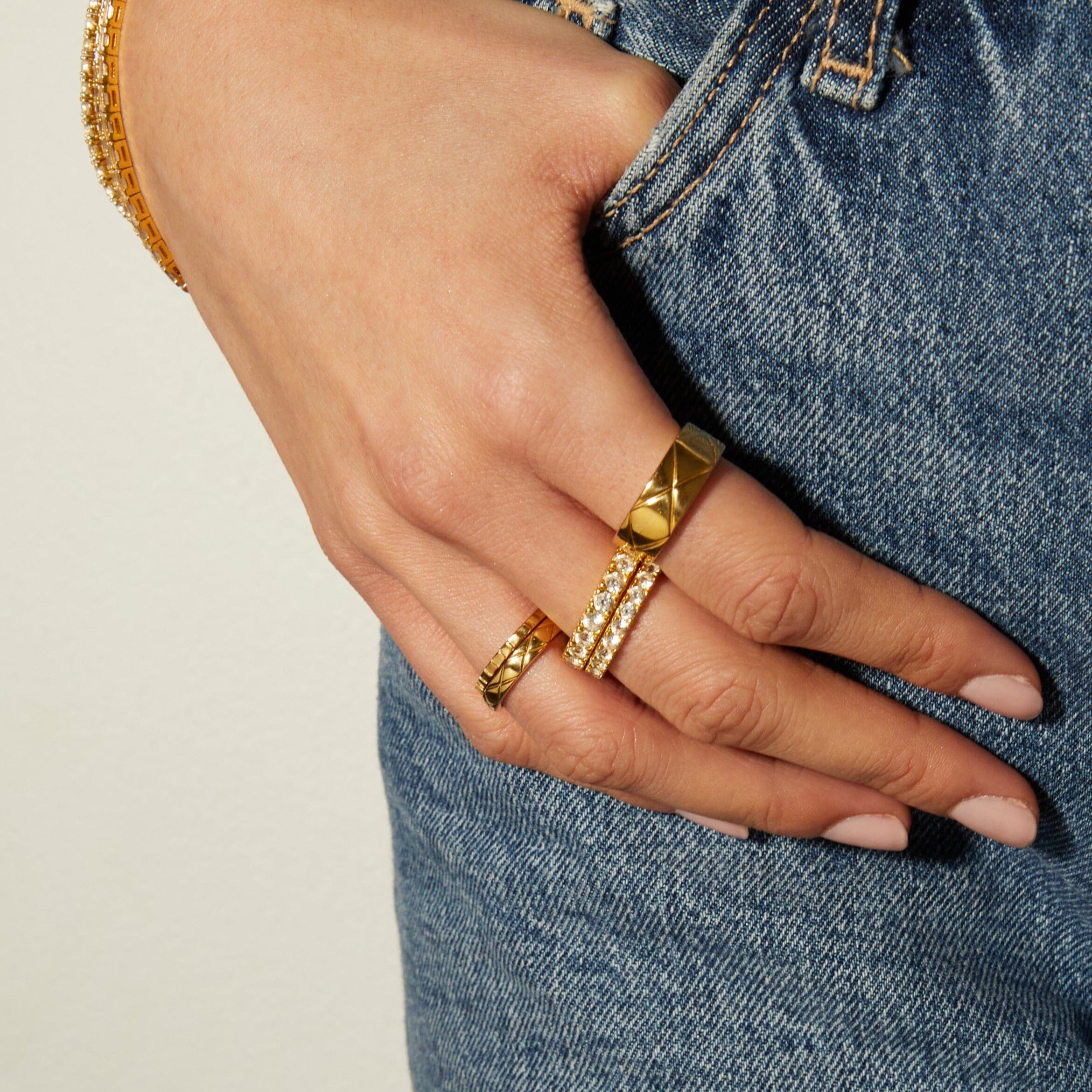 Lab Grown White Sapphire Eternity Ring - Image 16