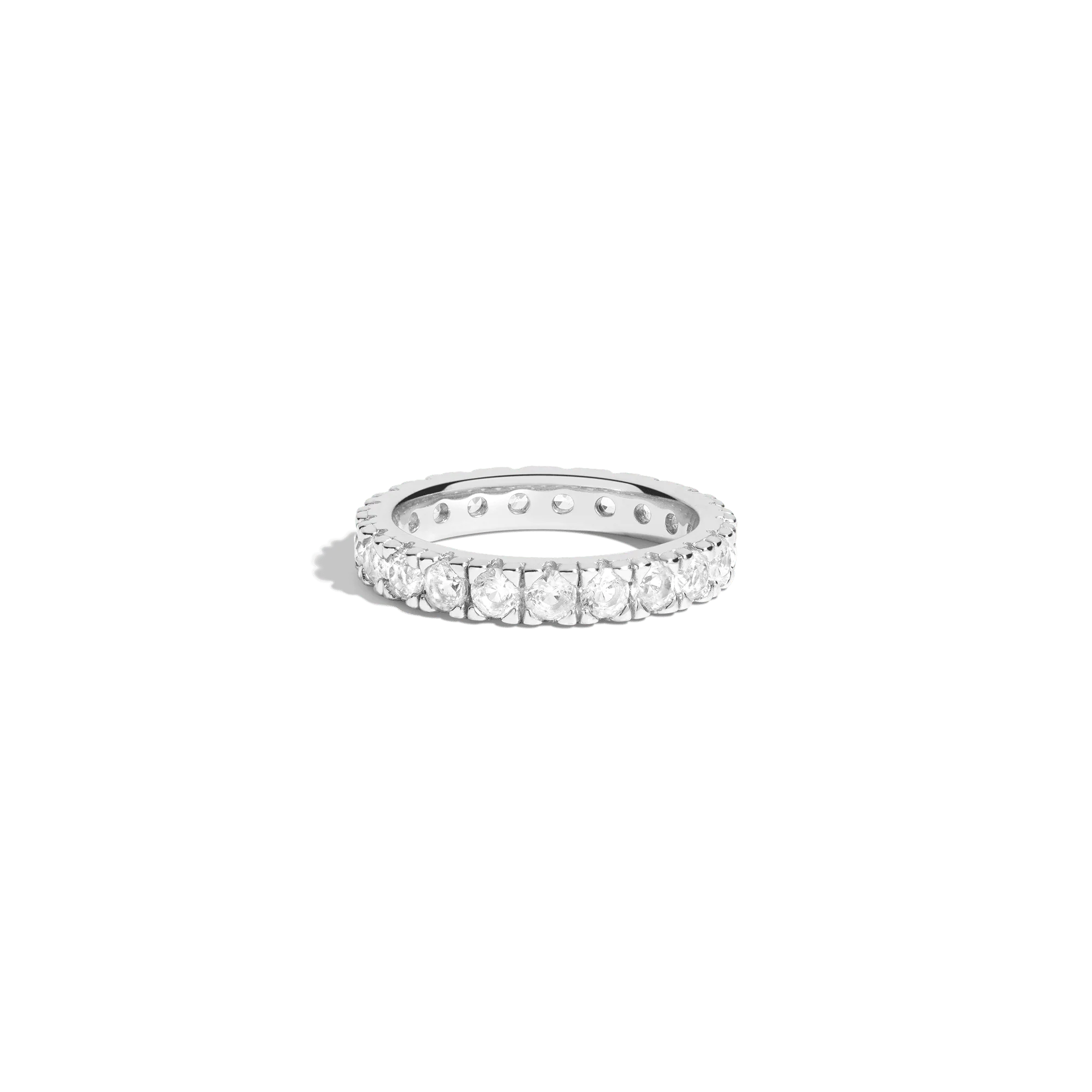 2ct Lab Grown White Sapphire Eternity Ring - Image 3