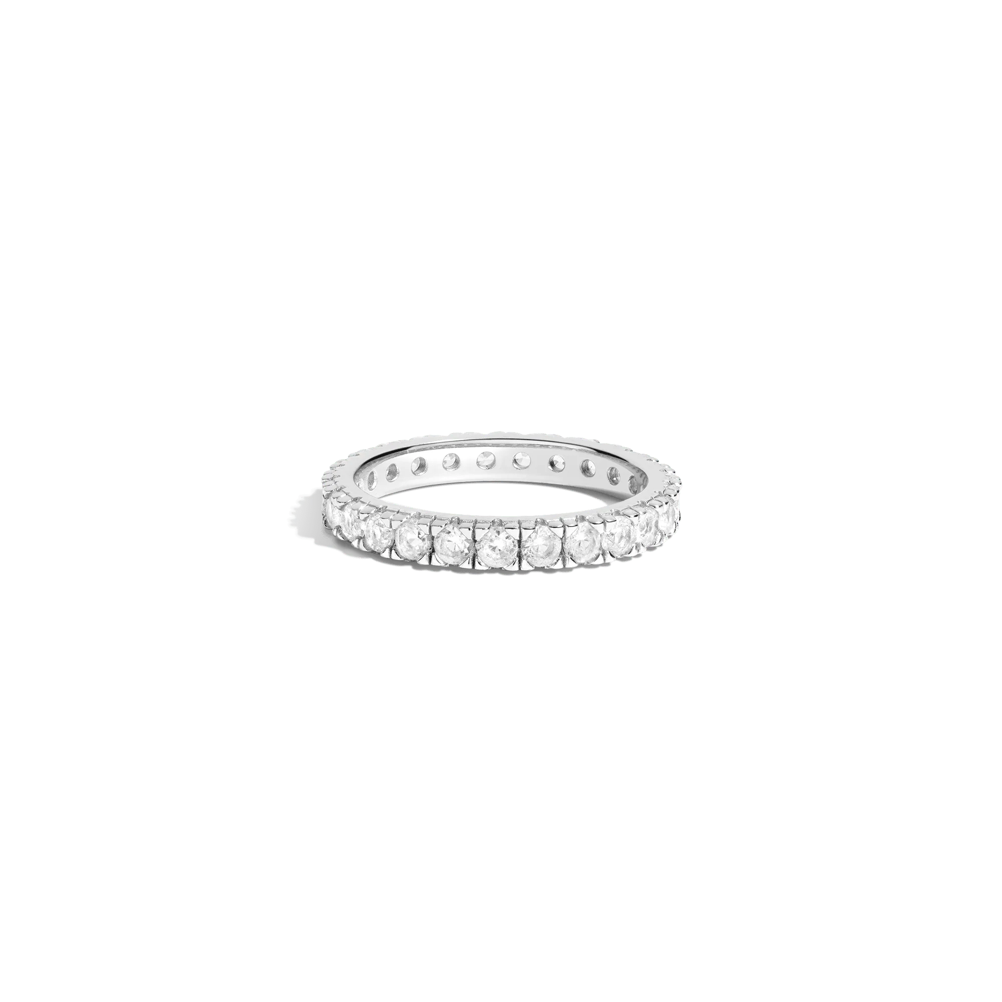 Lab Grown White Sapphire Eternity Ring - Image 3