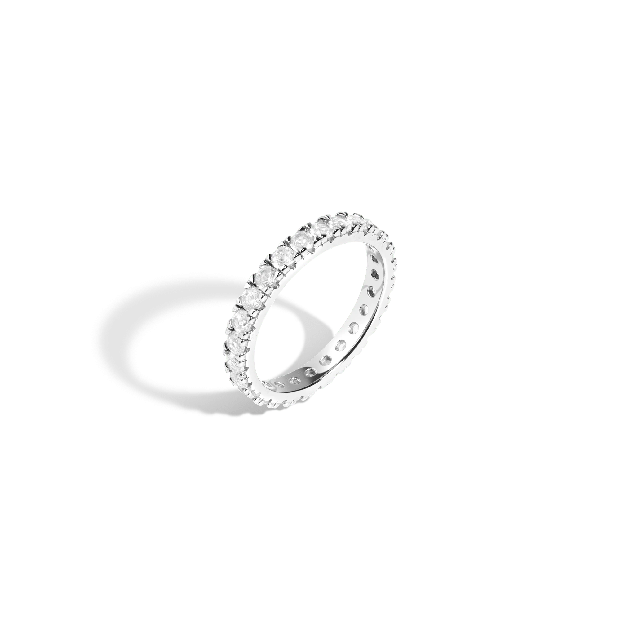 Lab Grown White Sapphire Eternity Ring - Image 9
