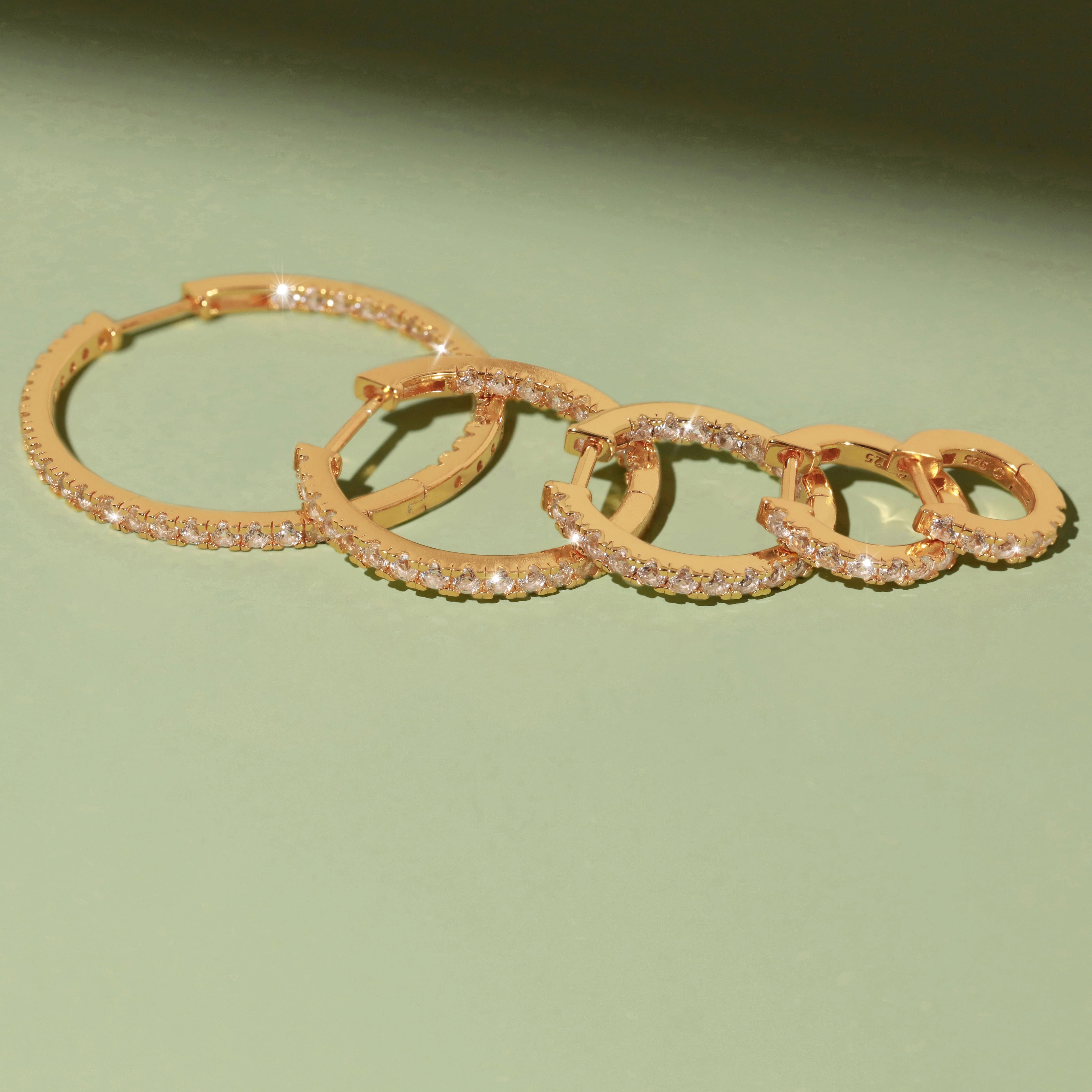 Lab Grown White Sapphire Hoop Earrings - Image 15