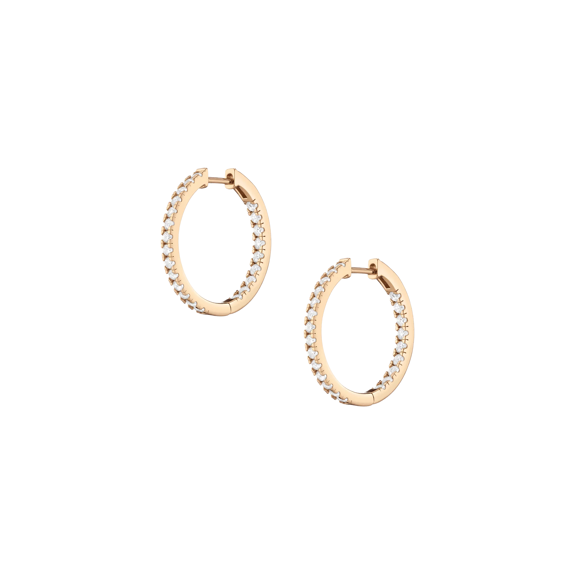 Lab Grown White Sapphire Hoop Earrings - Image 6