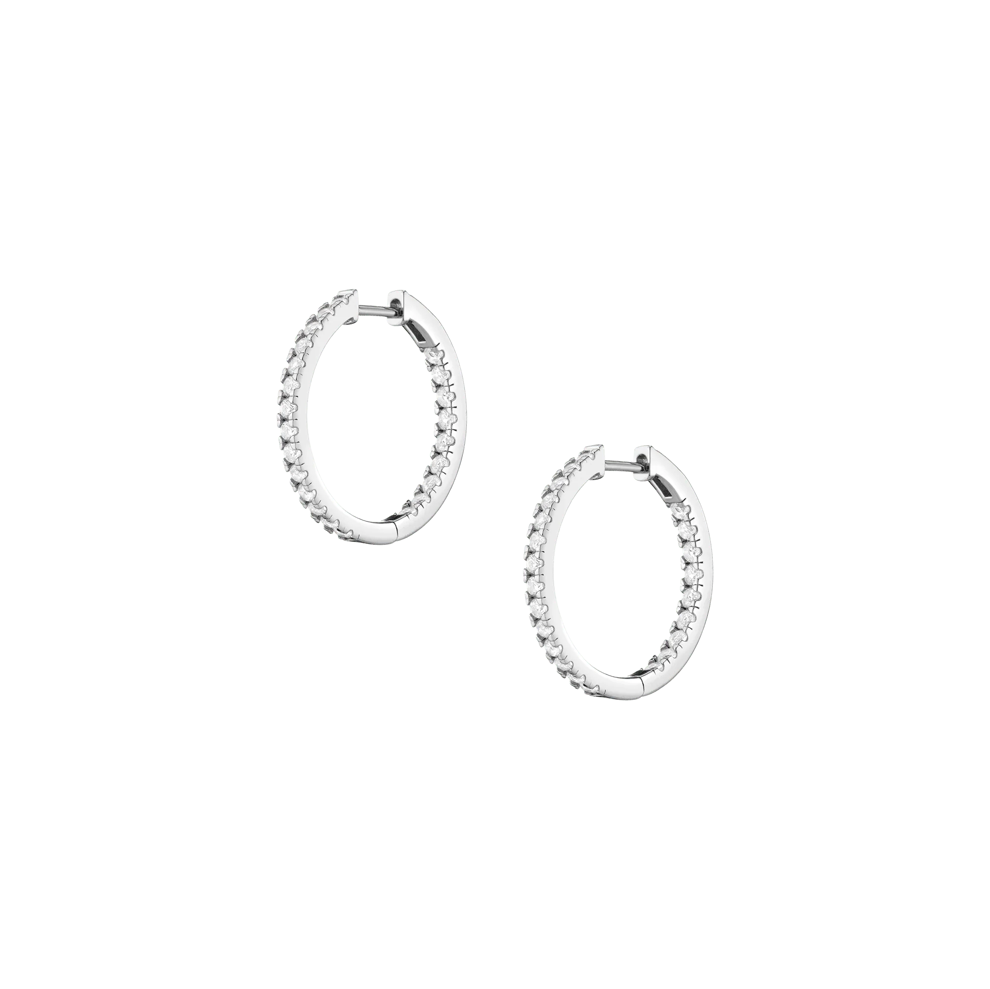 Lab Grown White Sapphire Hoop Earrings - Image 7