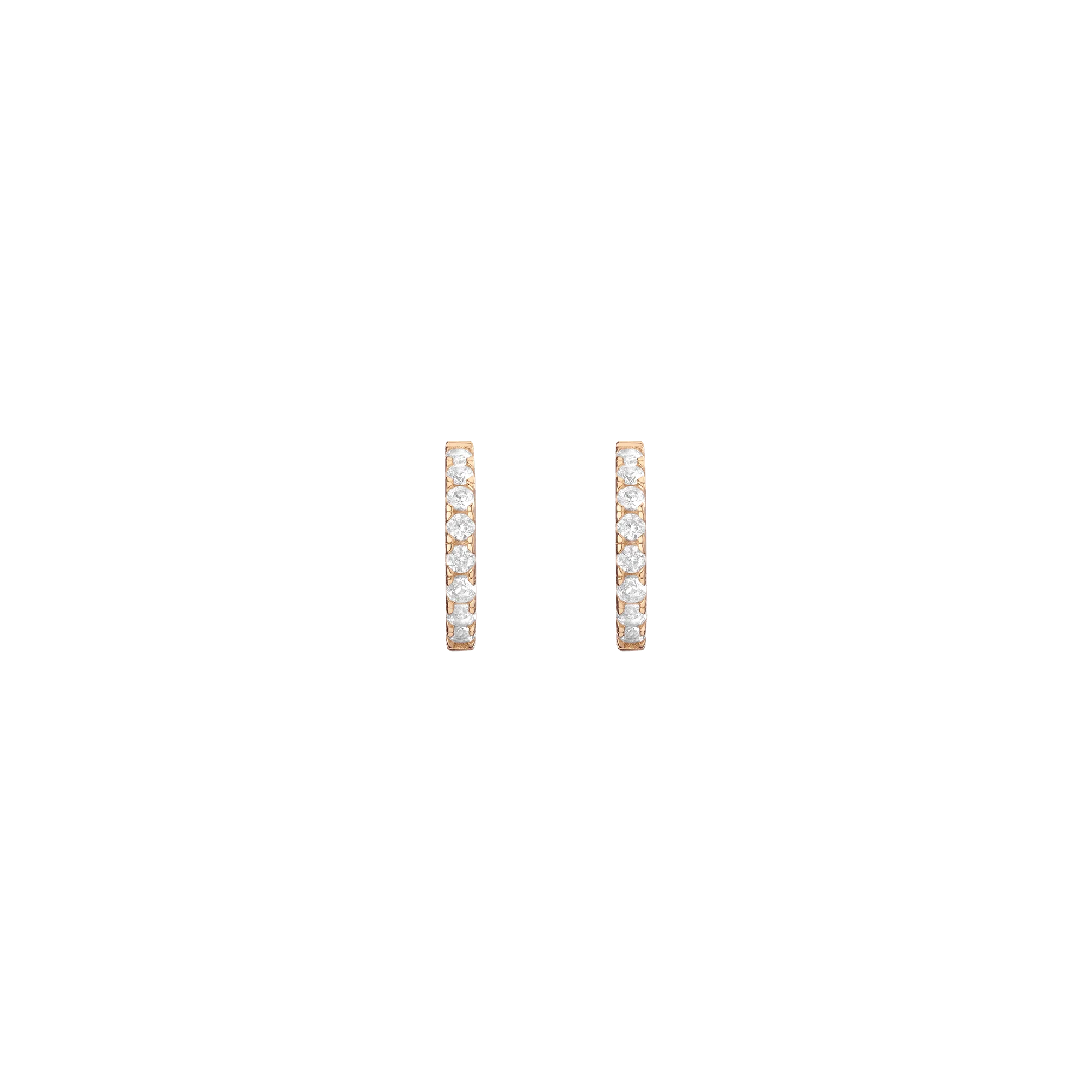 Lab Grown White Sapphire Huggie Earrings - Image 7