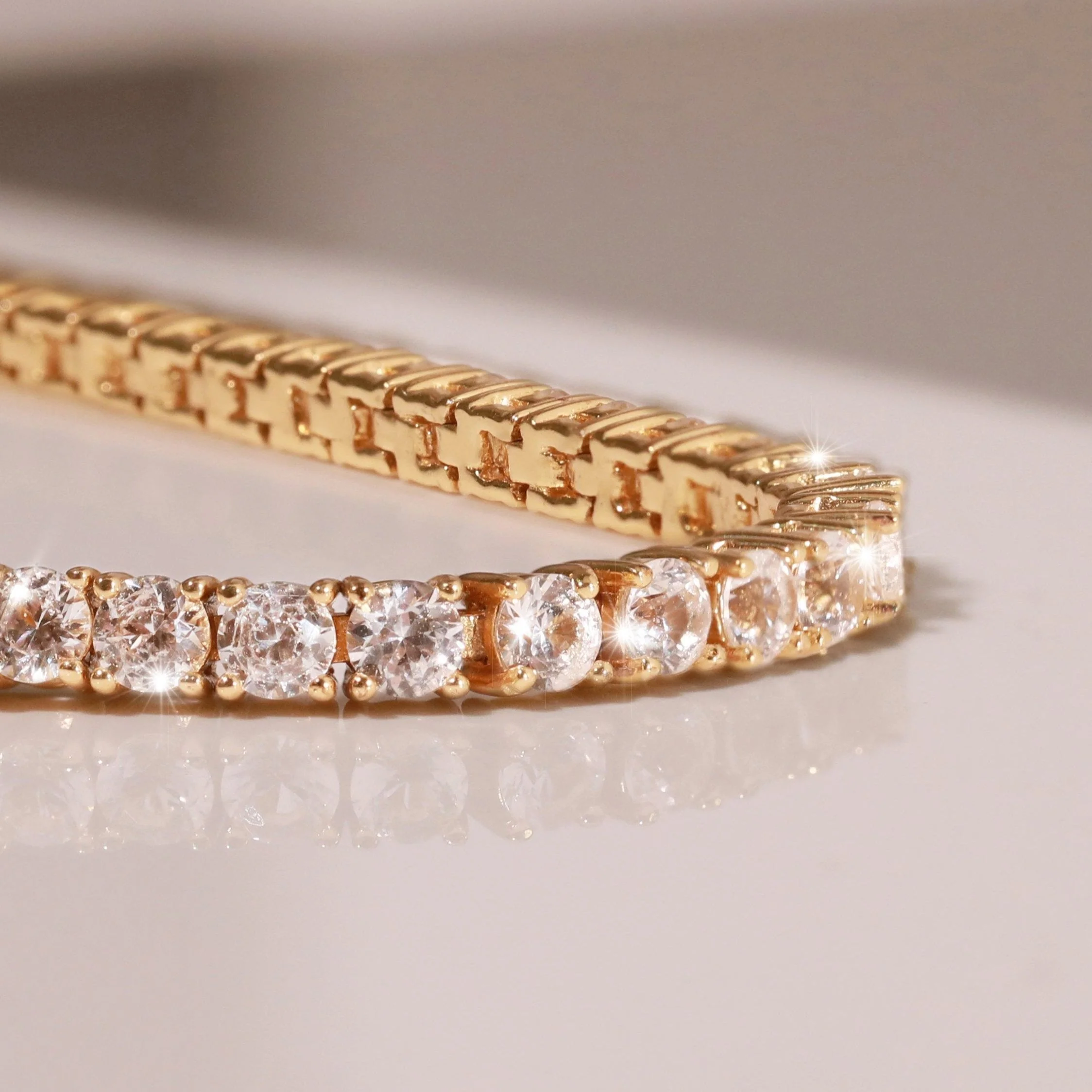 Lab Grown White Sapphire Tennis Bracelet - 6ct - Image 5