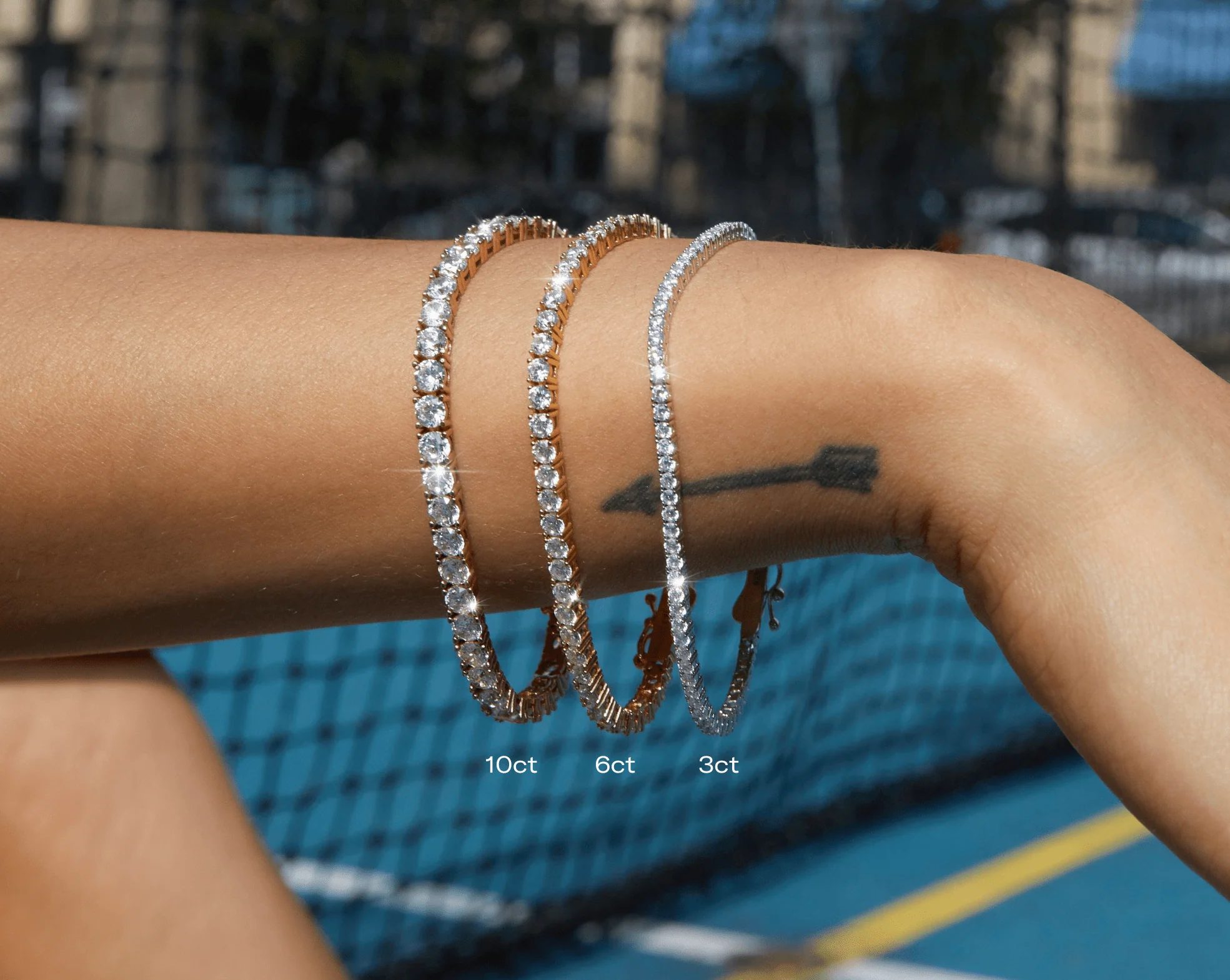 Lab Grown White Sapphire Tennis Bracelet - 6ct - Image 11