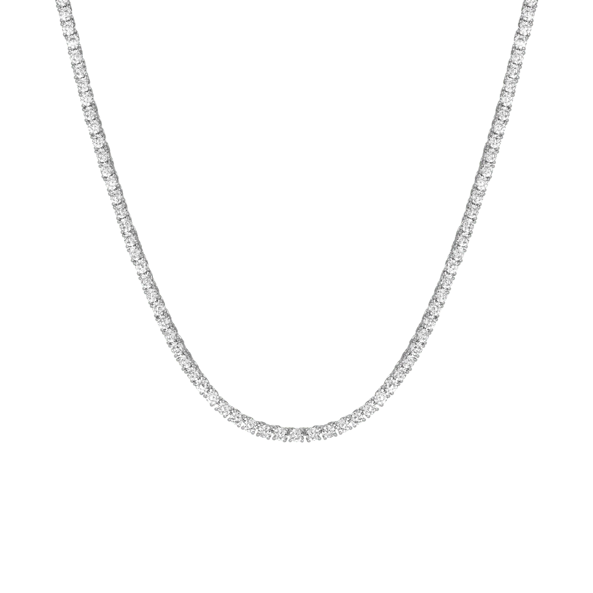 Lab Grown White Sapphire Tennis Necklace - 13ct